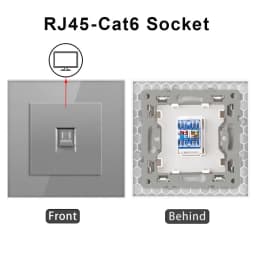 Cat6 rj45 wall socket network socket with TV wall data double socket telephone crystal glass panel rj45 network socket computer