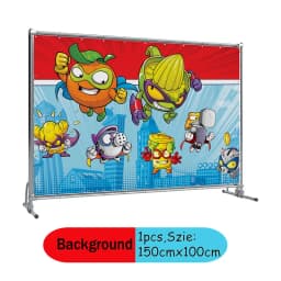 Cartoon Superzings Theme Disposable Tableware Set Birthday Party Baptism Communion Backdround Balloon Plate Decorate Supplie