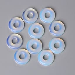 5pcs Natural Big Hole Stone Beads Labradorite Jades Agates Round Donut Pendant For Jewelry Making Earrings Necklace DIY 18CM