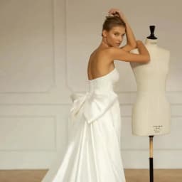 Satin Bridal Detachable Long Train Wedding Big Bow Removable Skirt for Dresses Formal Party Prom Bridal Overskirts