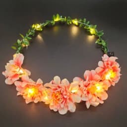 Elegant Simulation Rose Flower Wreath Headband Luminous Tiara Flower Crowns LED Light Garland Glowing Wreath Wedding