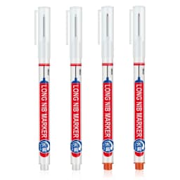 4Pcs/Set 20mm Deep Hole Long Nib Head Markers For Metal Perforating Pen Waterproof Bathroom Woodworking Decoration Multi-Purpose