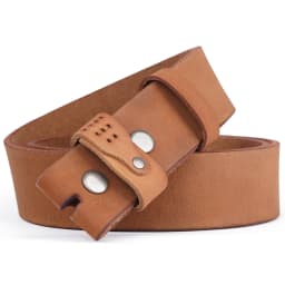 Retro Genuine Leather Men's Belt, Vintage Top Layer Leather No Buckle Belts, Adjustable Fit for Casual & Vintage Style