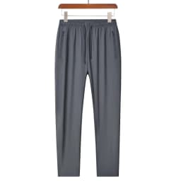 Summer New High Quality Ice Silk Pants For Men's Feet Tie Sports Elastic Quick Drying Sweat-absorbing Straight Leg Pants 2PCS