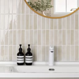 5/10sheets Removable Beige Tile Stickers, No-Glue Peel & Stick Waterproof Decals for Rental Kitchen Bathroom