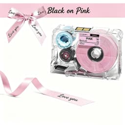 Phomemo A30 P15 Exclusive Embellish Black Print on Purple Satin Ribbon, Fabric Ribbons for Gift Wrapping,Wedding Bouquets, DIY