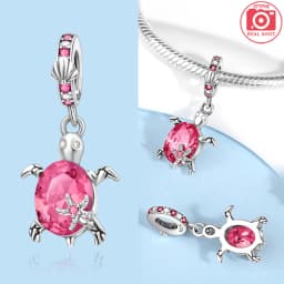 925 Sterling Silver Ocean Series Blue Turtle Starfish Shell Fit Original Bracelet Charms for Women diy Fine Jewelry Gifts