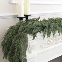 180cm Artificial Cedar Garlands, Real Touch Winter Cedar Pine Garland, Green Artificial Greenery Garland for Table, Mantle, Wall