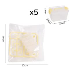 [Q]5Pcs Portable Organizer Case Dollhouse Transparent Plastic Storage Box Household Lightweight Storage Boxes