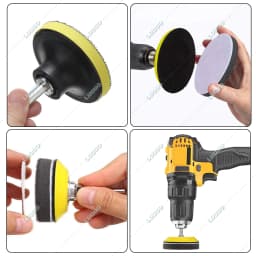 Car Polishing Buffing Sponge Foam Wool Pads Sandpaper Kit For Waxing Sanding Polisher M10 Drill Adapter Hexagonal Thread 3Inch