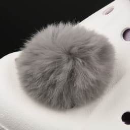 Single Sale Real Fur Pompom Fluffy Shoe Charms Multi-color Plush Ball Shoes Accessories Boys Girls Garden Sandals Decorations