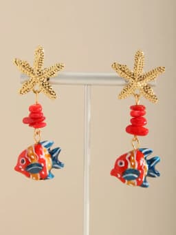 Cute Octopus Earrings Creative Glass Octopus Long Drop Earrings Unqiue Marine Series Design Earrings Wholesale Custom Packaging