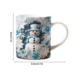 Creative 3D Christmas Ceramic Mug Unique Space Design Snowman Santa Coffee Cup Tea Milk Mug Christmas Gifts For Kids Adults