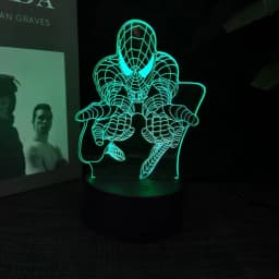 3D acrylic LED night light Spider Man visual 16 color gradient touch switch USB desk lamp holiday gift home decoration
