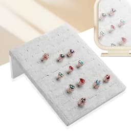 1pc, 50-Ring Display Stand, Suitable for Storing and Displaying Rings. The Color Is: Black, Gray.