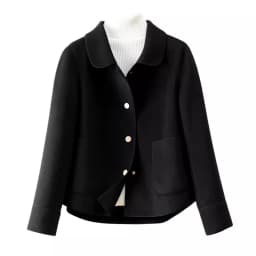 High-Quality Double-Sided Woolen Coat For Women 2024 New Short Temperament Doll Neck Mother's Outfit Woolen Coat Female Red Came