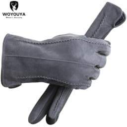 Colored Suede women's leather gloves,warm winter gloves,High-end leather gloves women,winter sheepskin women's gloves-2007