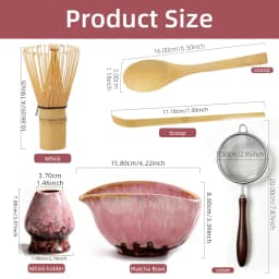 6PCS Japanese Matcha Tea Set Matcha Bowl Bamboo Matcha Whisk and Tea Scoop for Tea Lovers Gifts Tea-making Tools Accessories