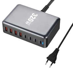 320W GaN Charger USB C Fast Desktop 8-port USB Type C PD Charger Fast Charge 3.0 USB Type C Fast Charger for IPhone15 14 Samsung