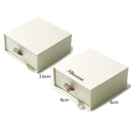 2pcs 8Seasons Paper Pull-Out Drawer Jewelry Gift Box Square Creamy-White For Ring Necklace Bracelets Earrings Gift Packing Box