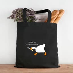 Funny Honk Untitled Goose Game Frog Pingu Duck Cute Cartoon Girl Women Canvas Shoulder Shopping Book Cotton Handbag Eco Tote Bag
