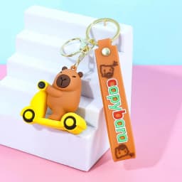 Capybara Keychain PVC Soft Key Accessories Cute Party Gifts for Christmas for Boys and Girls Key Buckles Metal