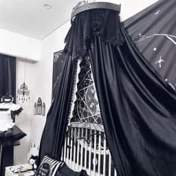 Dark Windbed Mantle Black Velvet Bedside Curtains for Living Room Medieval Lace Medieval Gothic European Charm Frame Luxury