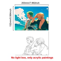 Anime Character One Piece Luffy Zorro Animated Frame LED Light Study Bedroom Christmas Birthday Gift