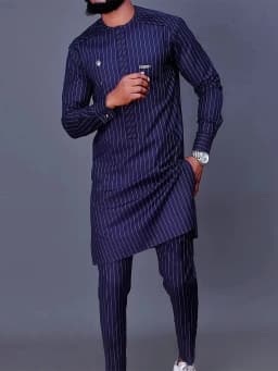 Men's Chic Casual White Geometric Print Two-Piece Suit