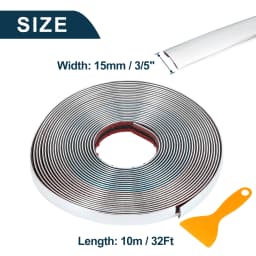 3M/5M Exterior Car Chrome Body Strip Bumper Auto Door Protective Moulding Styling Trim Sticker 6MM 8MM 10MM 12MM 15MM 20MM 30MM