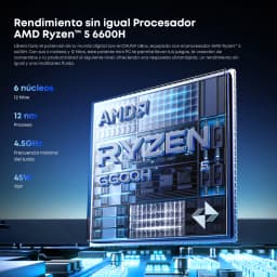 Chuwi Ubox Mini Pc Amd Ryzen 5 6600H 16Gb LPDDR5 512Gb Ssd Windows 11 Pro 4K 144Hz Decoding Wifi 6 Bt 5.2 Extend M.2 1t*2 650g