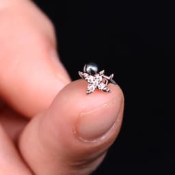 1pcs New Style Stainless Steel Ear Piercing Cz Stud Earrings Snake Moon Round Ball Arc Cartilage Helix Conch Screw Back Earring