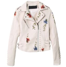 Women's Graffiti Rivet Leather Jacket, Punk Rock Jacket, Fashionable Motorcycle Jacket, Zipper embroidered leather jacket
