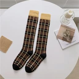 Socks Women's High Tube Calf Knee-length Socks Retro Illustration Art Abstract Street Autumn and Winter Cotton Socks High Sock