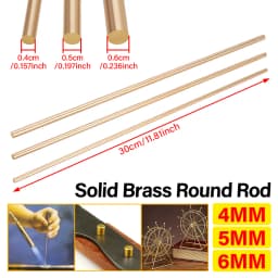 4mm/5mm/6mm Copper Bars Round Rods High-Precision Solid Brass for DIY Project Tool Handle Model Making Hardware Processing