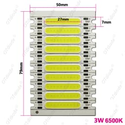 10pcs 1W 3W 5W 300mA COB LED Light Chip 3V 9V 12V 15V 17V 50*7mm Cold Warm White Blub For FlashLight Wall Lamps lights Tube DIY