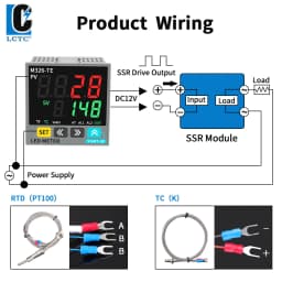 LCTC PID Temperature Controller SSR+Relay 4-20mA Output PID Regulator TC/RTD Input Digital Instrument 48*48 48*96 72* 72mm