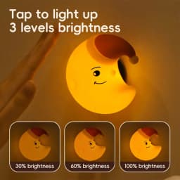 Rechargeable Silicone Led Night Light Wall Lamp Decorative Portable For Bedroom Cute Moon Bedside Baby Dimmable Nursery Sleeping