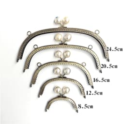 Metal Clutch Bag Kiss Clasp Lock Clasp with Pearl Coin Bag Kiss Clasp Lock DIY Coin Purse Frame Handle Handbag Craft Accessories