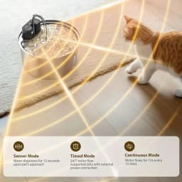 3.2L Auto Wireless Rechargeable Motion Sensor Cat Water Feeder Stainless Steel Cat Dog Pet Water Fountain Silent(No 5V 1A Plug)