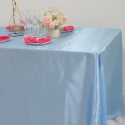 Reusable Satin Tablecloth Wedding Mariage Party Decoration Polyester Picnic Countryard Birthday Christmas Table Cloth White/Blue