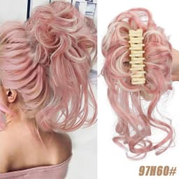 Claw Clip Style Messy Synthetic Wig, Suitable for Women's Messy Wavy Curls and Knotted Extensions