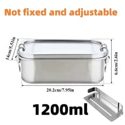 304 Stainless Steel Bento Box Double Layer Compartment Student Lunch Box Leak Proof American Style Airtight Food Container