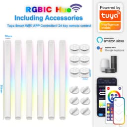 TuYa WIFI LED Smart Wall Lamp 5V USB Bar DIY Atmosphere LED Night Light Music Rhythm For TV Backlight Bedroom Game Decoration