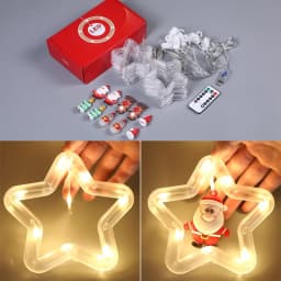 LED Christmas String Lights Room Garland Curtain Lamp USB Plug Star Santa Claus Decoration Lights for Bedroom Living Room Window