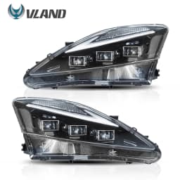 VLAND Car LED Headlights Assembly for Lexus IS250 IS350 C ISF 2006-2013 bule DRL Auto Styling Front Lamps Accessories Lights