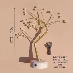 36 LED Pearl Tree Lamp for Tabletop Home and Bedroom Decoration Battery USB Operated Night Light with Soothing Ambient Light