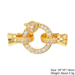 Juya DIY 18K Gold Plated Creative Closure Fasteners Lock Clasps Accessories For Needlework Beads Pearls Jewelry Making Material