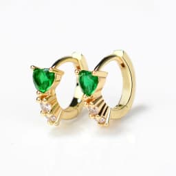 Huggies Earrings Purple white Green Blue Red Square Heart Silver Color Small Hoop Earrings for Women Girls Wedding Jewelry
