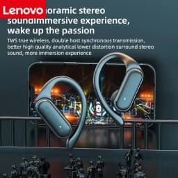Original Lenovo  Wireless Business Headphone Ear-Hook HIFI Bass Noise Cancelling Earphone With Mic Earbuds Sport Game Headse